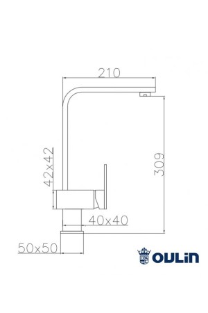 Смеситель высокий излив OL-8075S сатин Oulin