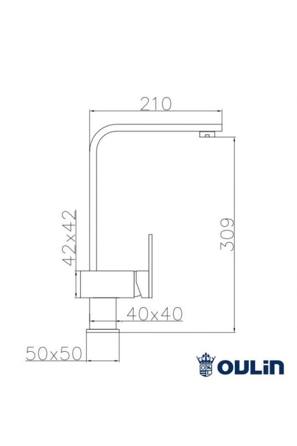 Смеситель высокий излив OL-8075S сатин Oulin