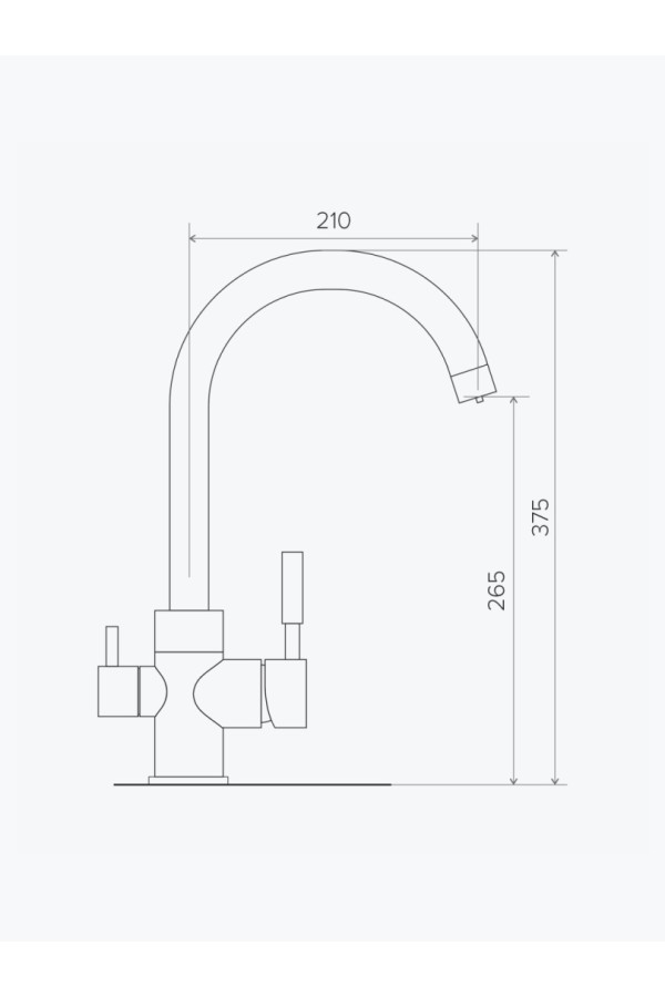 Смеситель высокий излив Элара Дуо №302 песочный