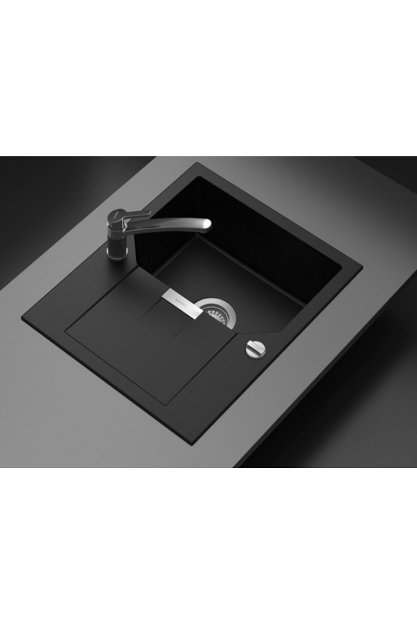 SCHOCK мойка кварцевая Manhattan 45D Cristalite 510*690 оникс, клап.автомат