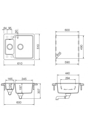 SCHOCK мойка кварцевая Cambridge 60 Cristalite 510*610 эверест