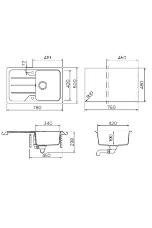 SCHOCK мойка кварцевая Formhaus 45D Cristalite 500*780 альпина