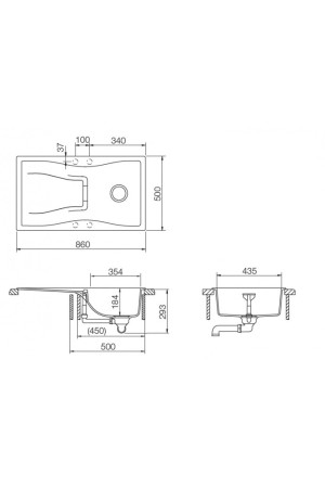 SCHOCK мойка кварцевая Waterfall 45D  Cristadur 500*860 аворио (в уровень со столешницей)