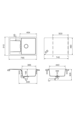 SCHOCK мойка кварцевая Eton 50D Cristadur 510*765 бронза/700609