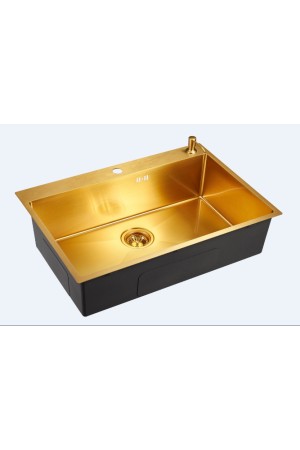 Мойка из нержавеющей стали PVD ЕМВ-125А 740мм*500мм*200мм*1мм  золото универсальный монтаж EMAR