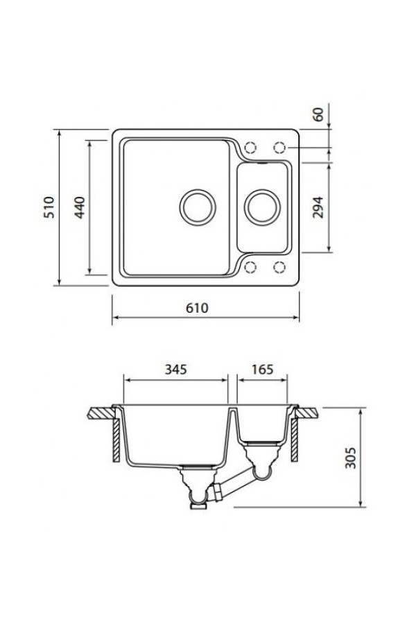 SCHOCK мойка кварцевая Cambridge 60 Cristalite 510*610 альпина