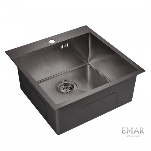 мойка EMB-116 PVD Nano Dark универс. монтаж 510*510*225*1,2