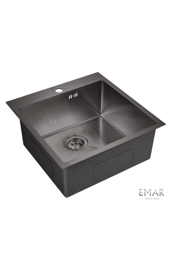 мойка EMB-116 PVD Nano Dark универс. монтаж 510*510*225*1,2