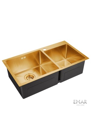 Мойка из нержавеющей стали PVD ЕМВ-210 780*430*225*1,2мм golden универсальный монтаж EMAR