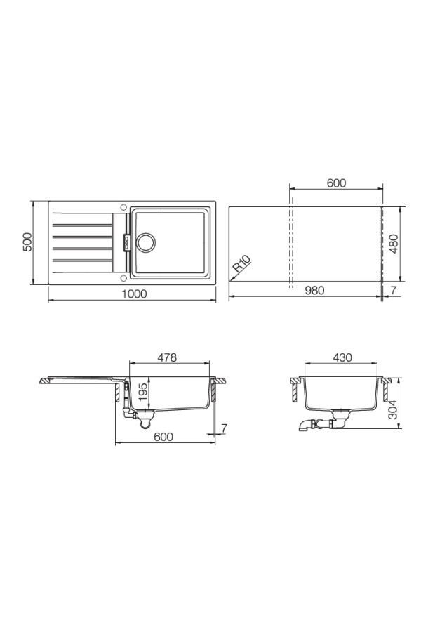 SCHOCK мойка кварцевая Signus 60D Large Cristadur 500*1000 магма/700054