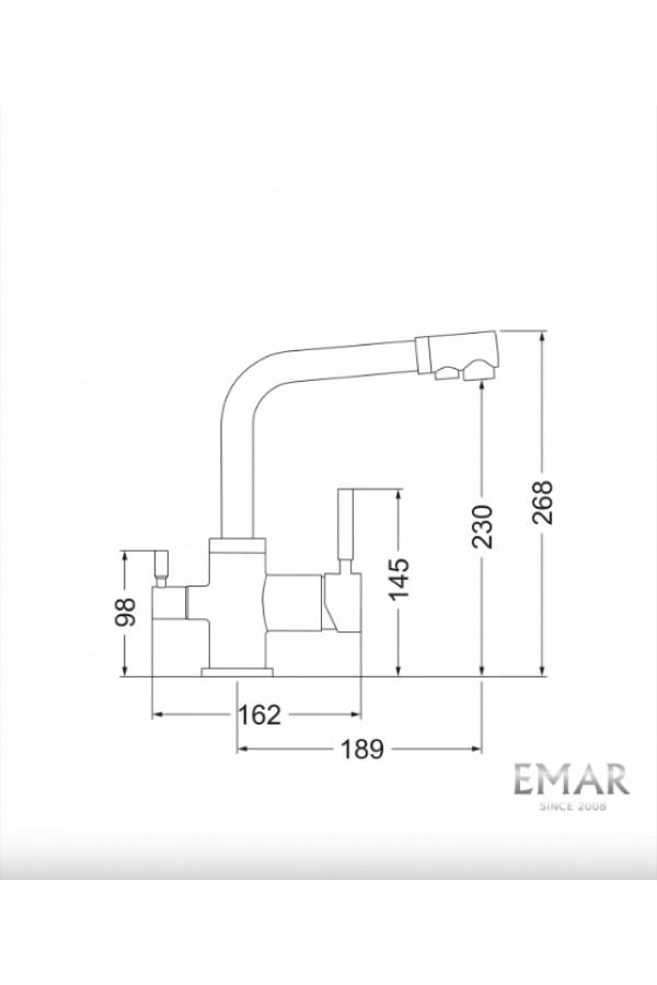 Смеситель высокий излив 3003 барит EMAR