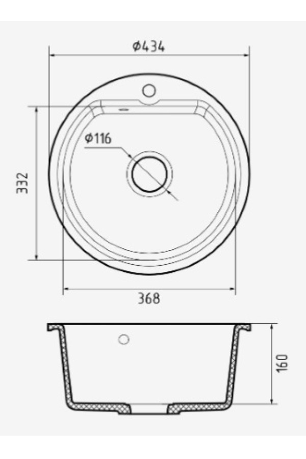 мойка мраморная SMART 435, песочный, 434*160 мм