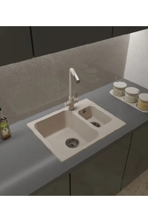 мойка кварцевая QUARZ 09 белый 617*478*180мм(без сифона)