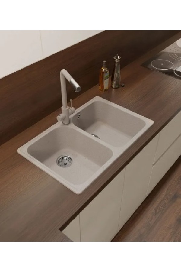 мойка кварцевая QUARZ 15 песочный 737*478*180мм(без сифона)