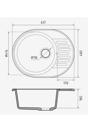 мойка кварцевая QUARZ 58 песочный 617*480*180мм(без сифона)