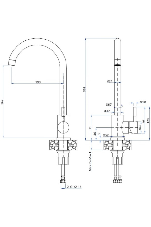 смеситель GranFest Urban QUARZ Z-5410 черный