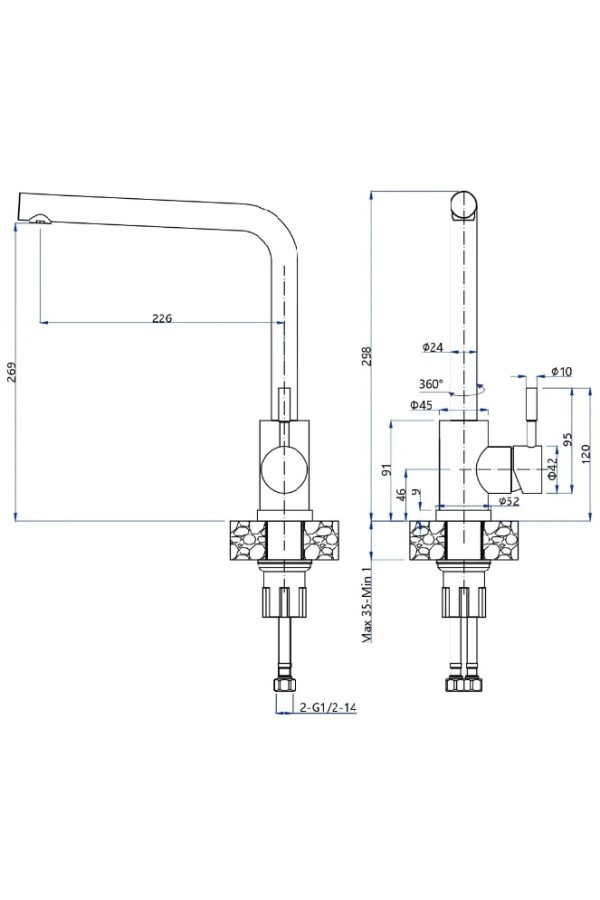 смеситель GranFest Urban QUARZ Z-5411 песочный