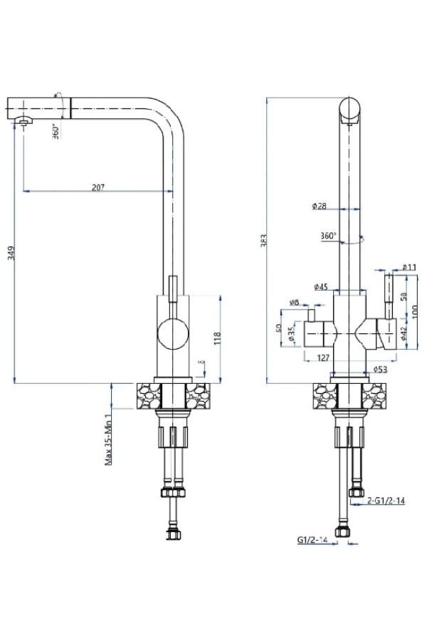 смеситель GranFest Urban QUARZ Z-5421 песочный