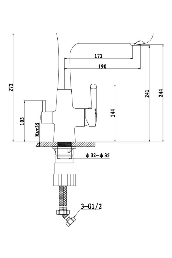 смеситель GranFest 3223 графит