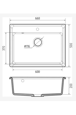 мойка мраморная GranFest Level 660 кашемир 660*500*200 мм