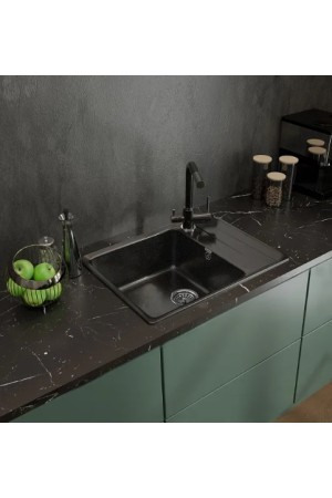 мойка мраморная GranFest Level 660L черный 660*500*250 мм