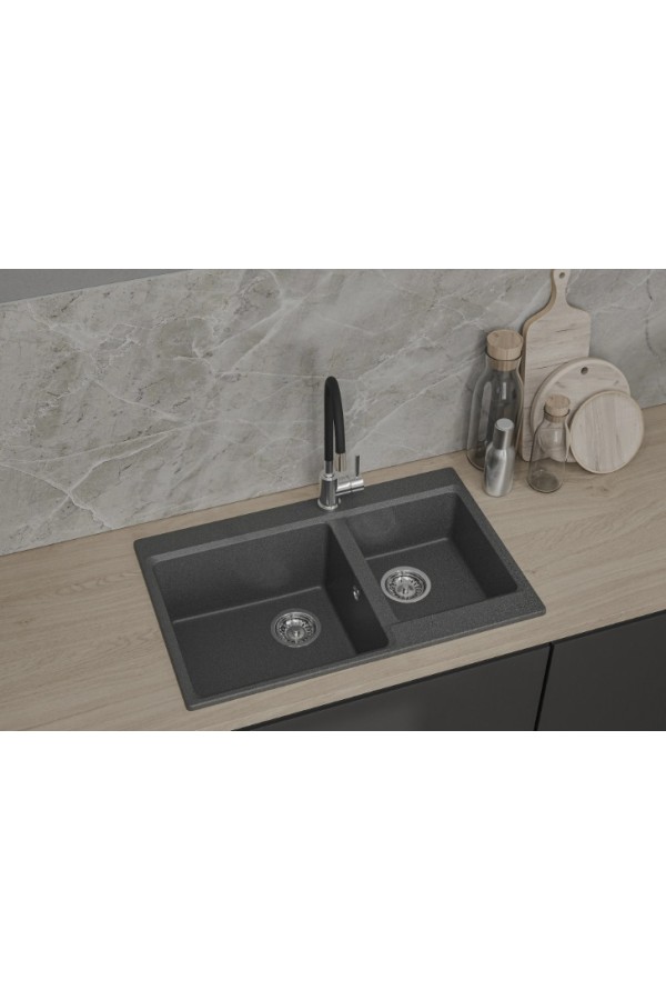 мойка мраморная GranFest Level 780K графит 780*500*200 мм