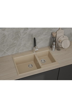 мойка мраморная GranFest Level 780K песочный 780*500*200 мм