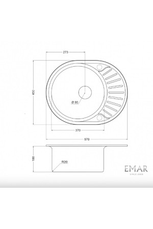 мойка EMAR 5745 нерж.сталь врезная 570*450*180*0,8