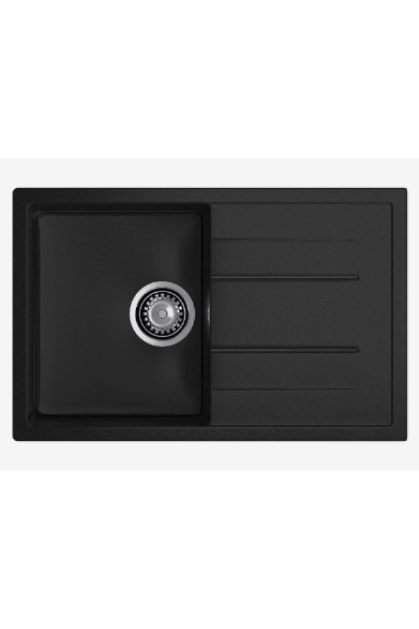мойка мраморная Granfest QUADRO 780L, черный, 770*495*200 мм