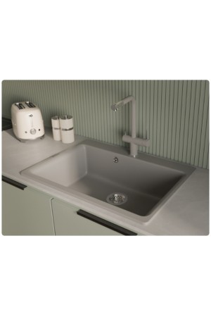 мойка кварцевая Rivelato AXEL 70 серый металлик 730*520*200мм