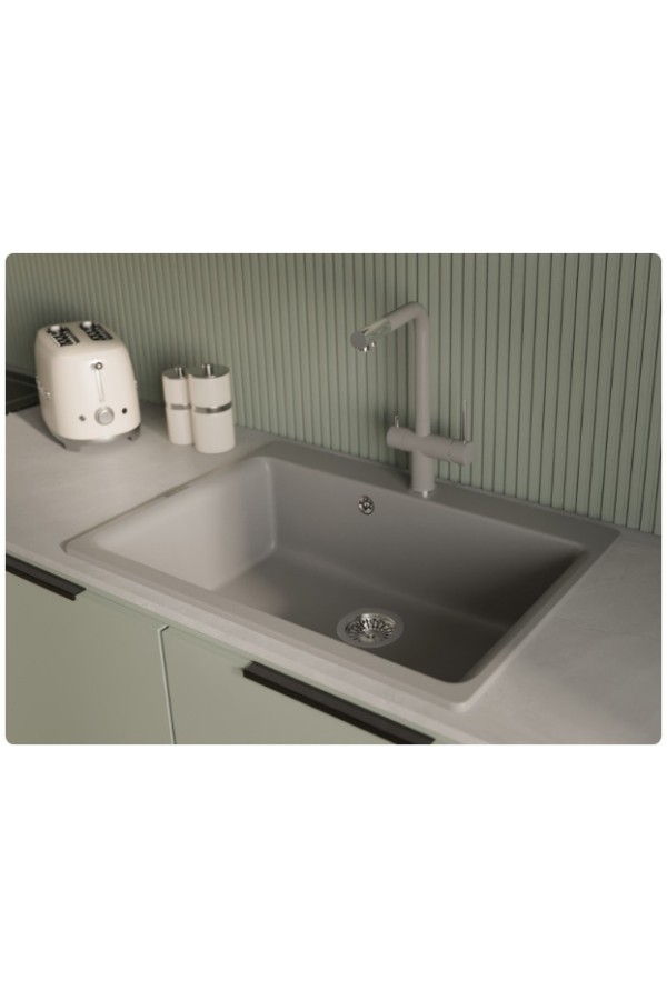 мойка кварцевая Rivelato AXEL 70 серый металлик 730*520*200мм