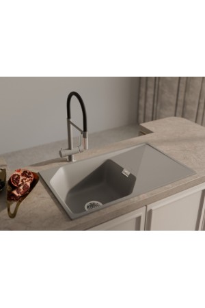 смеситель Rivelato Adria U-образ.серый металлик