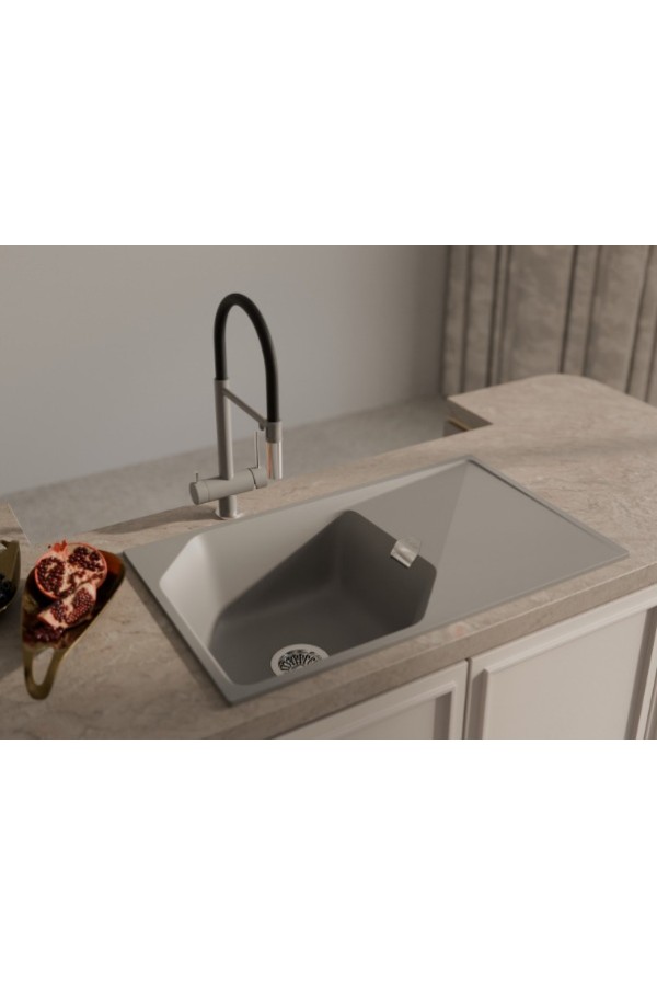 смеситель Rivelato Adria U-образ.серый металлик