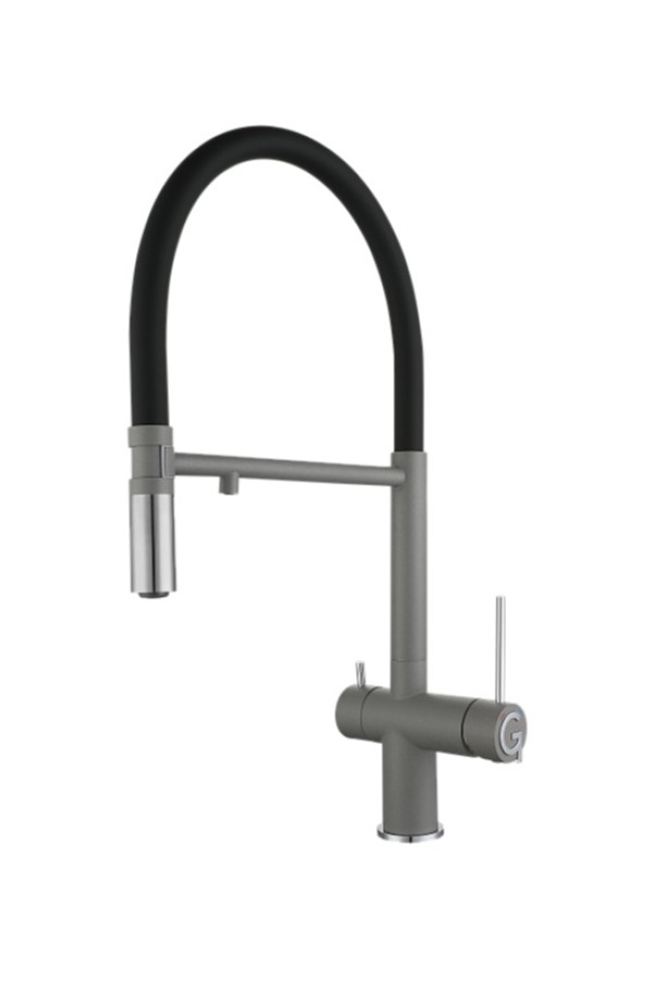 смеситель Rivelato Adria U-образ.серый металлик