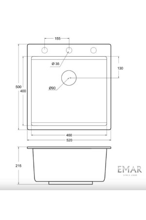 мойка кварцевая EMAR EMQ-1520.Q Берилл