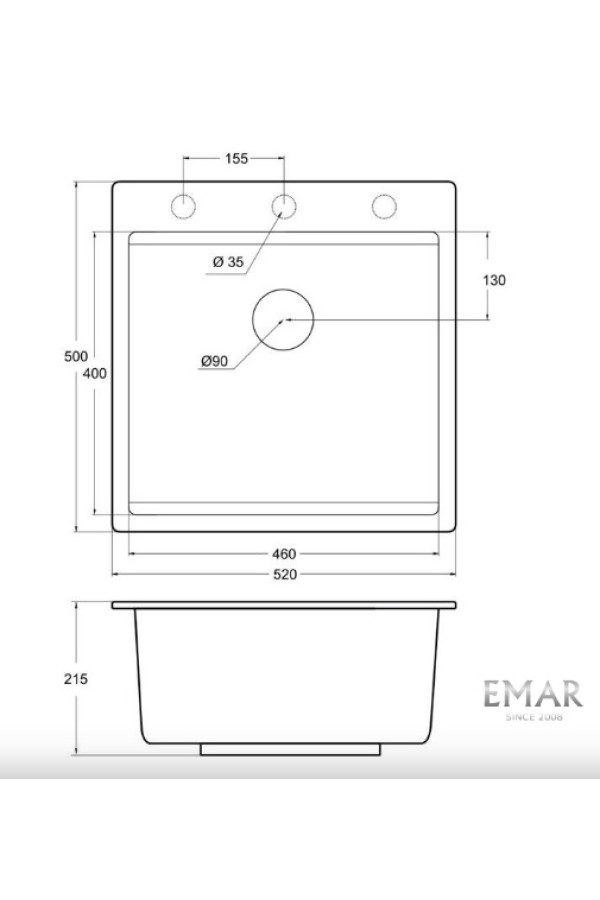 мойка кварцевая EMAR EMQ-1520.Q Берилл