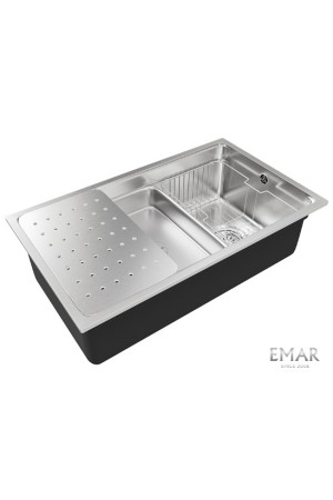 Мойка из нержавеющей стали OL-EH201M 760*450*210*1,2мм универсальный монтаж Oulin
