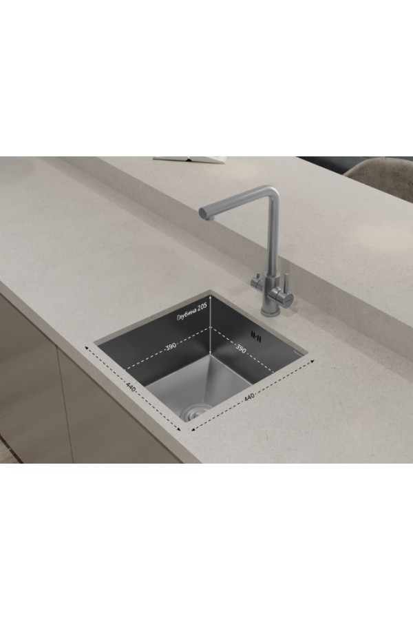 мойка GranFest Metal 4444 врезная 440*440*250*1мм