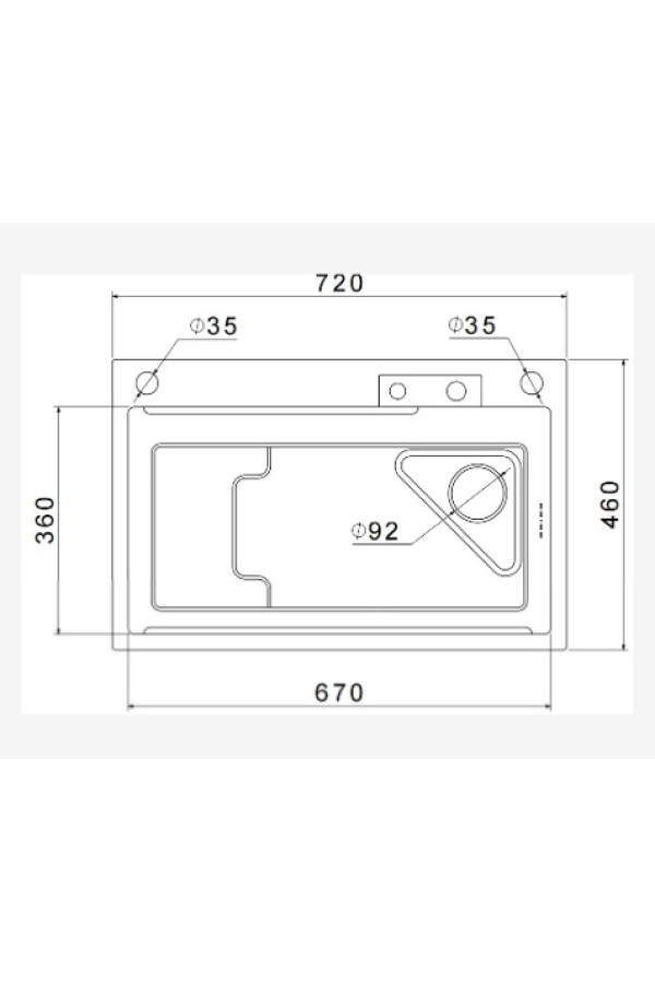 мойка GranFest Metal 7246PVD графит врезная 720*460*250*1мм