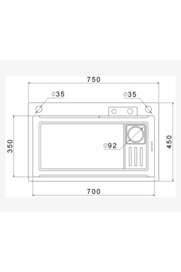 мойка GranFest Metal 7545PVD графит врезная 750*450*250*1мм