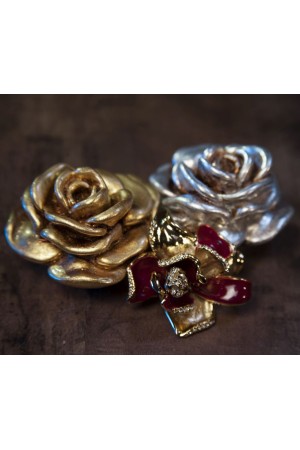 Ручка мебельная кнопка Magnolia эксклюзивная коллекция золото 24карата 11.55 MO10 Brass
