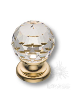 Ручка мебельная кнопка с кристаллами Swarovski эксклюзивная коллекция золото 9932-100 Brass