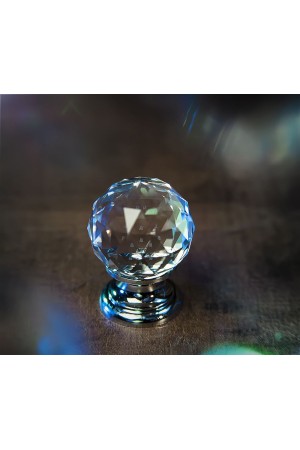 Ручка мебельная кнопка с кристаллами Swarovski эксклюзивная коллекция хром 9933-400 Brass