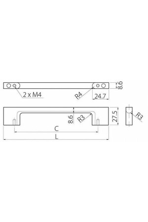 Ручка мебельная скоба 160мм черный хром UZ-819160-12 GTV