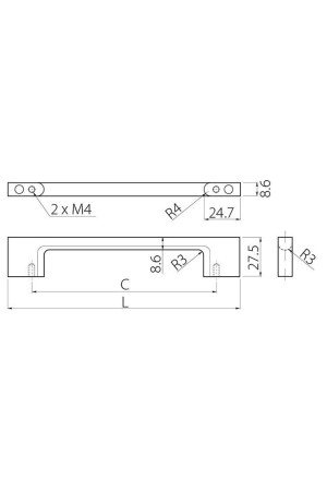 Ручка мебельная скоба 128мм черный UZ-819128-20 GTV