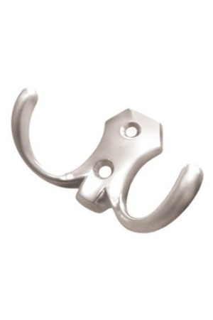 Крючок мебельный двухрожковый сатиновый хром K203SC.2 Boyard