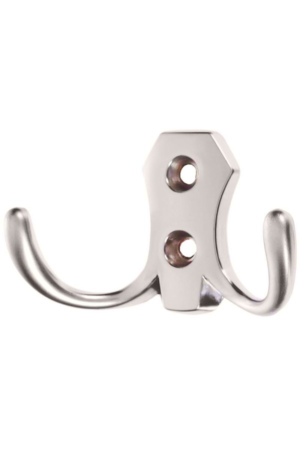 Крючок мебельный двухрожковый сатиновый хром K203SC.2 Boyard