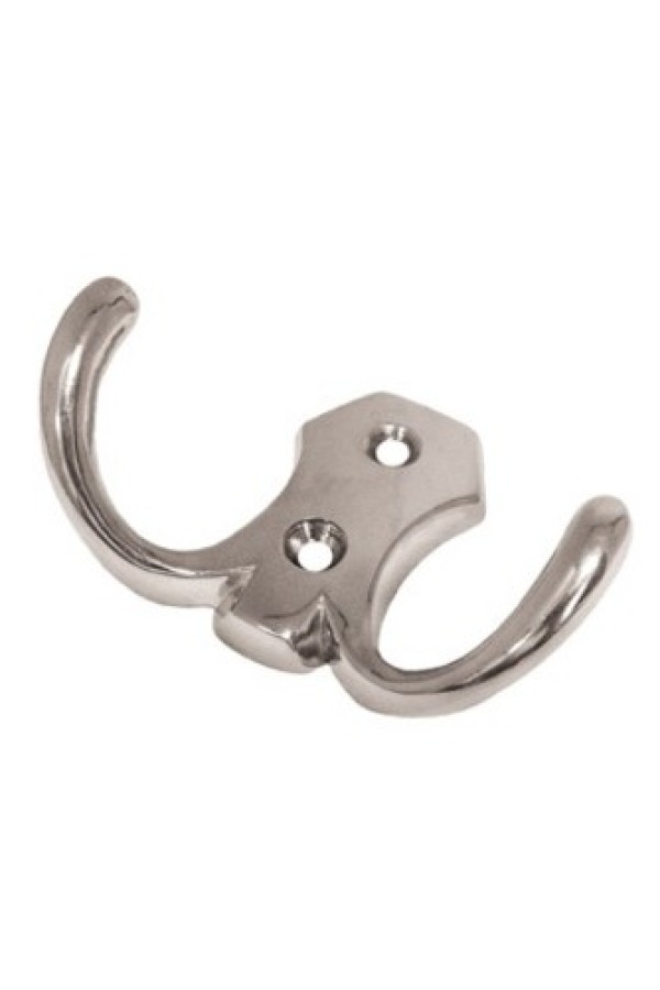 Крючок мебельный двухрожковый хром K203CP.2 Boyard