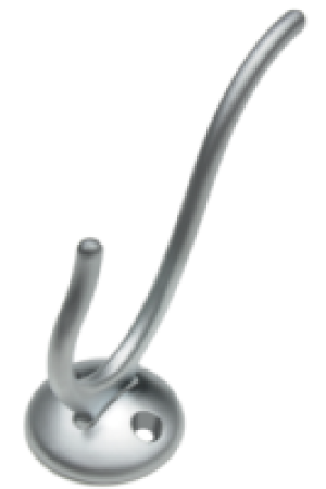 Крючок мебельный двухрожковый сатиновый хром K208SC.6 Boyard