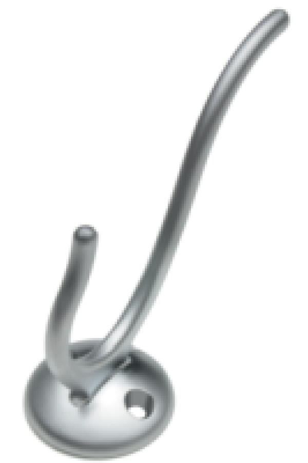 Крючок мебельный двухрожковый сатиновый хром K208SC.6 Boyard